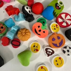 Lot of Vintage Y2K school erasers Mixed fun erasers 34 in all